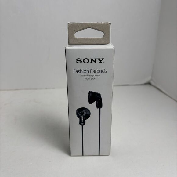 BRAND NEW!! Sony MDR-E9LP Wired Black Stereo Headphones Fashion Earbuds - Picture 1 of 5